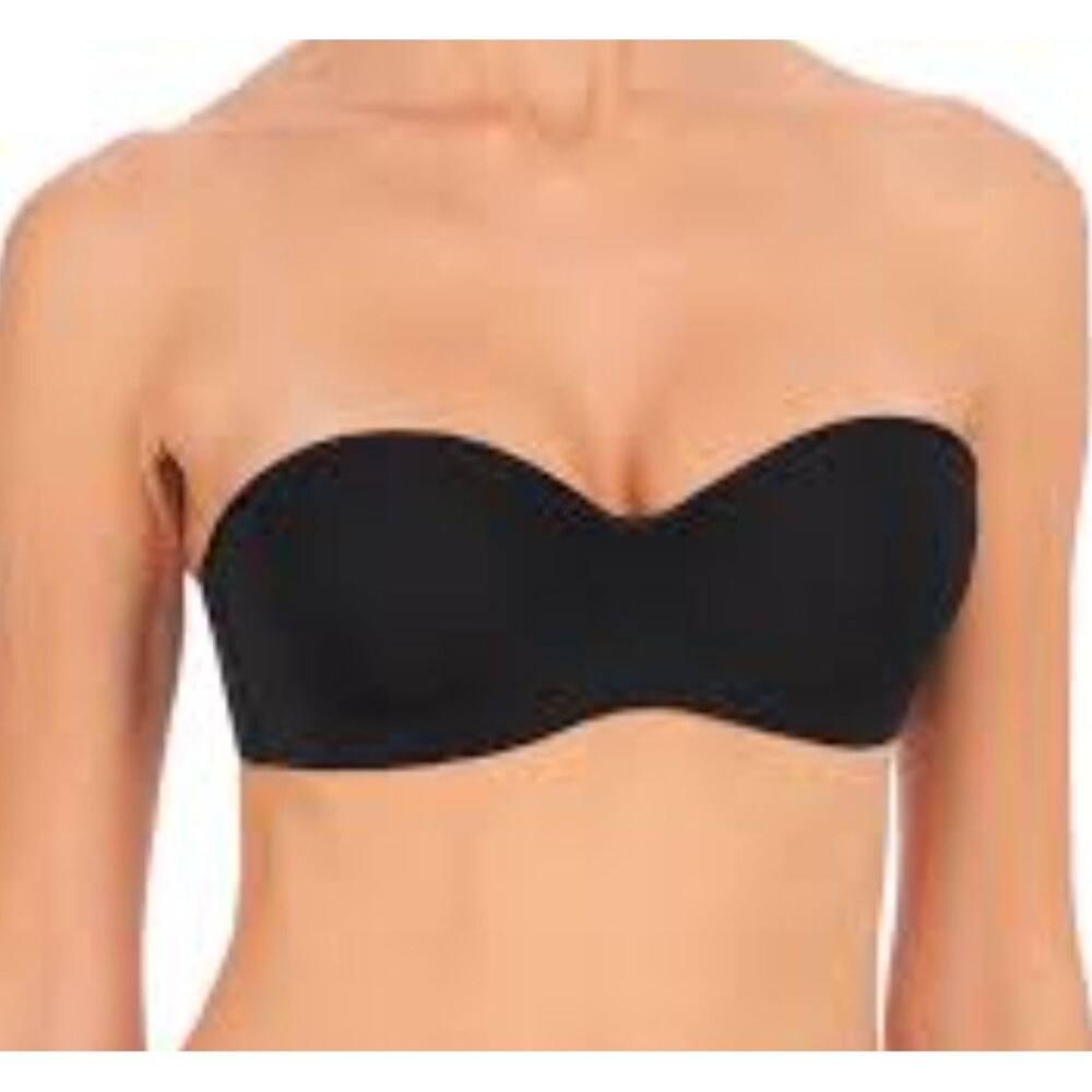 NWT Natori Reflex Push Up Strapless Bra 36C Black Wired Seamless MSRP $60